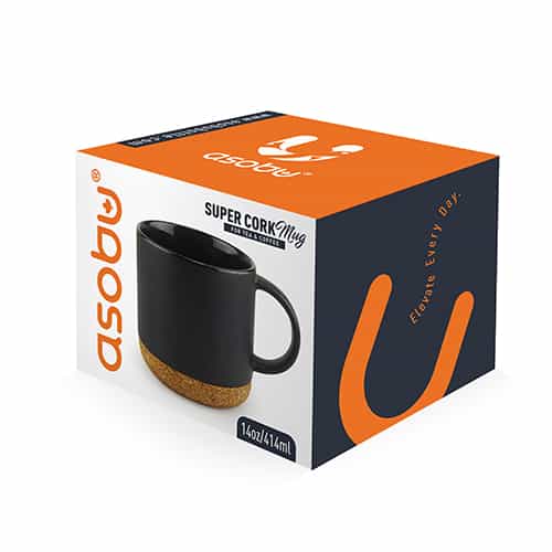 GRANDE TASSE EN CÉRAMIQUE AVEC BOUCHON EN LIÈGE - SM70 miniature 1