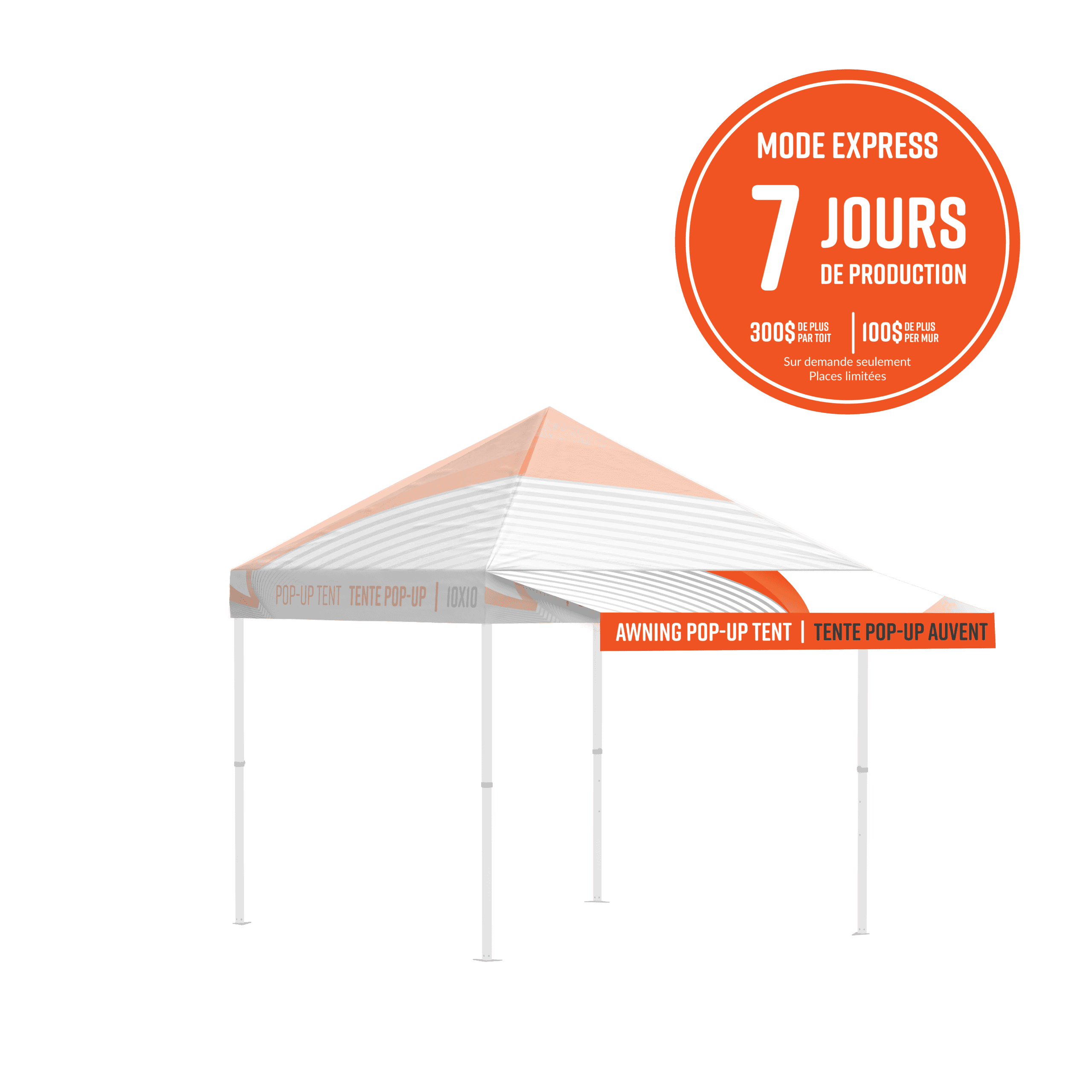 Auvent 10pi imprimé avec structure pour tente pop-up - Fabrik & Co. miniature 1
