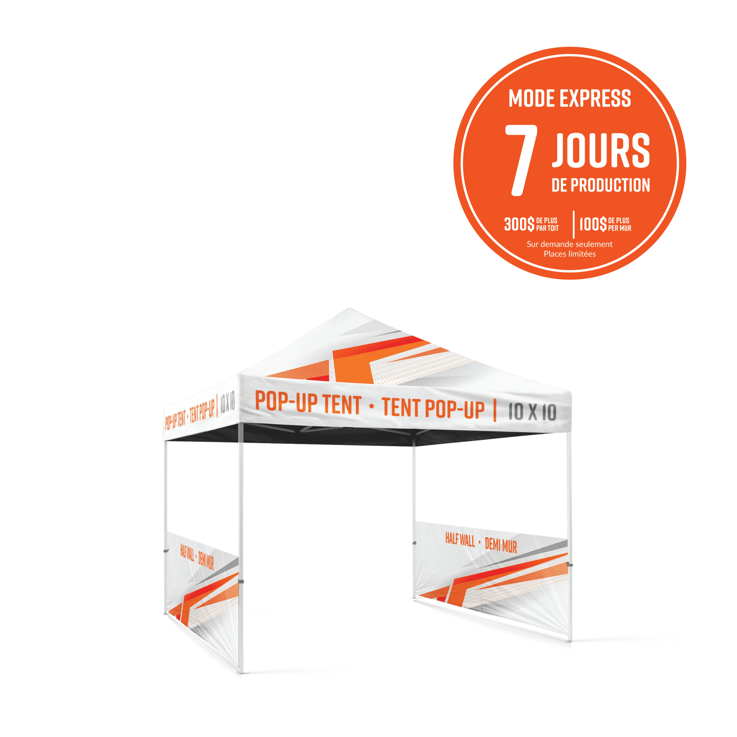 Demi-mur 10pi (avec pôle) imprimé de tente pop-up - Fabrik & Co. miniature 1