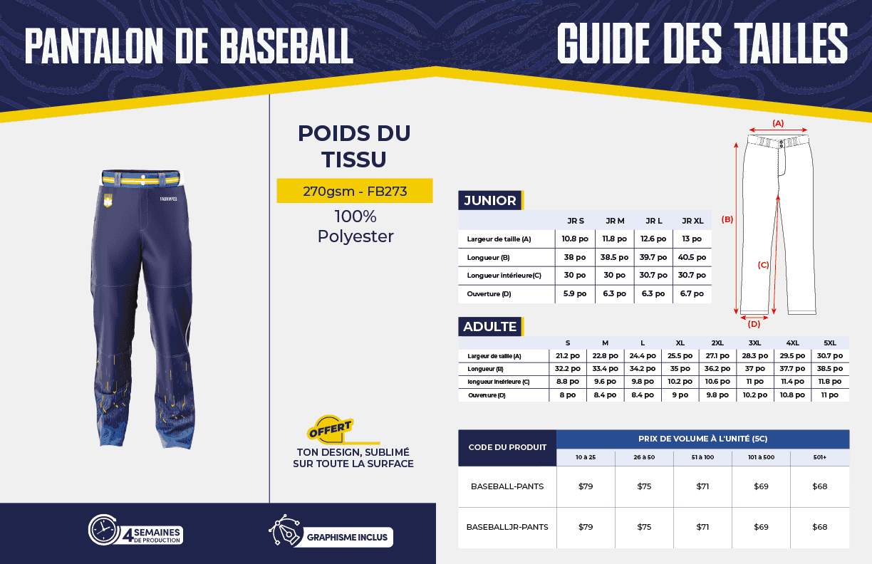Pantalon de Baseball - Junior - Fabrik & Co. miniature 3