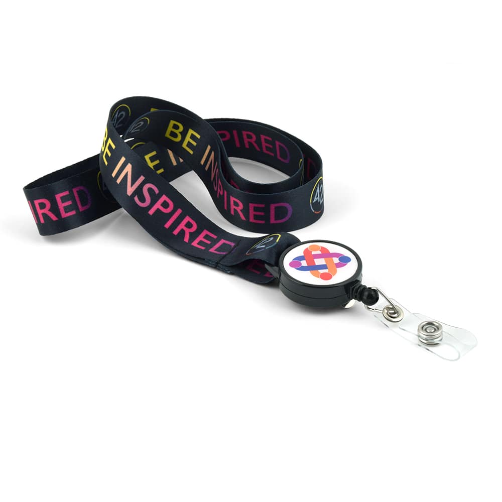 Lanière sublimée avec combo de porte-badge rétractable