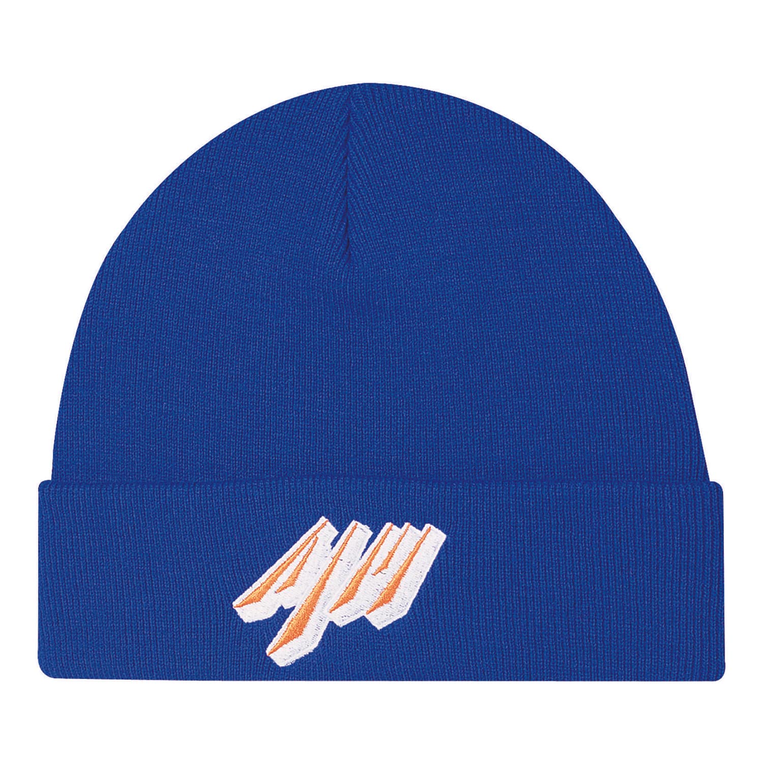 Tuque en acrylique à revers, tricot côtelé