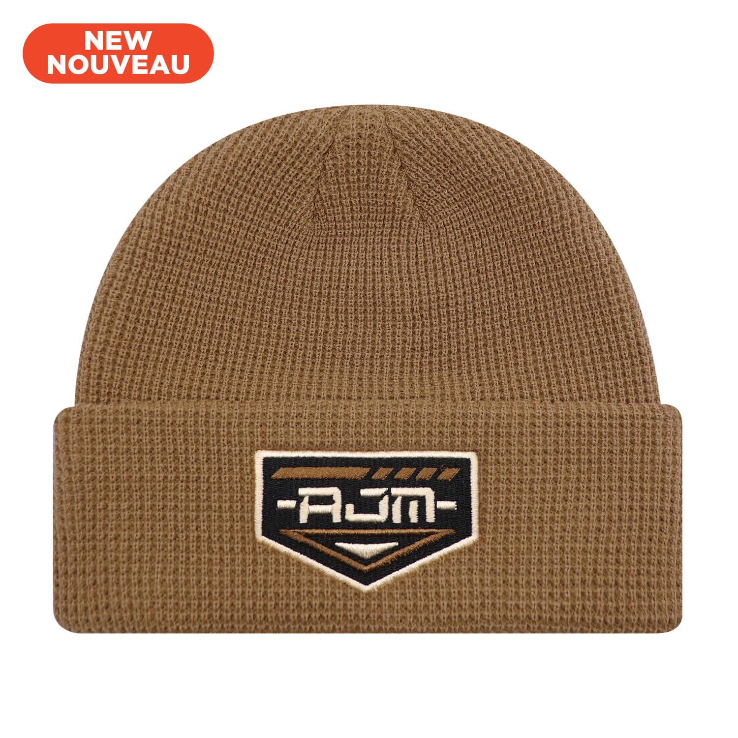 Tuque à revers, tricot gaufré