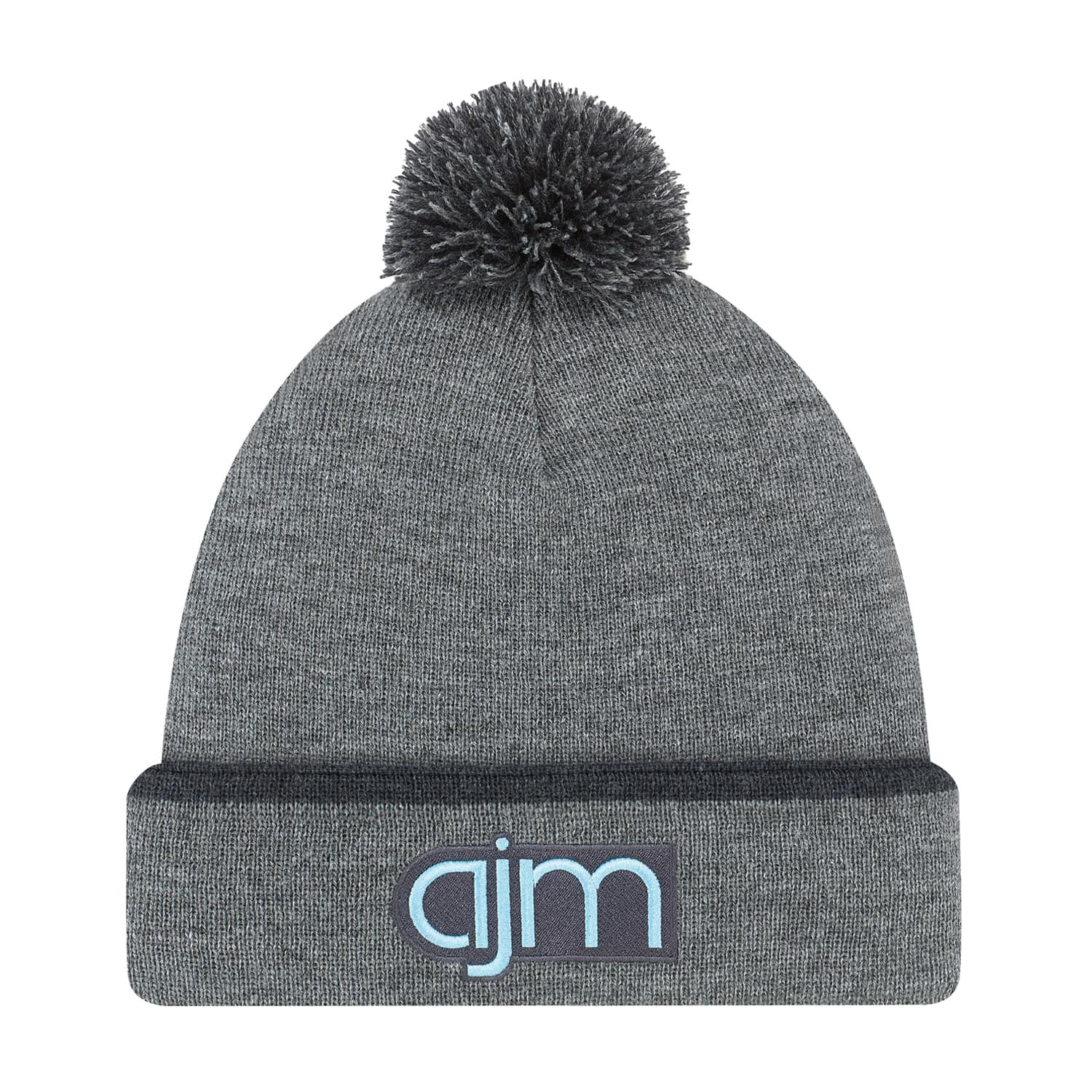 Tuque en acrylique avec revers (Pompon 8 cm), Tricot côtelé