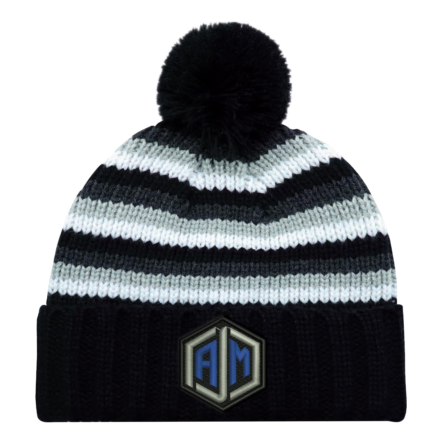 Tuque a revers en acrylique (Pompon 8 cm)