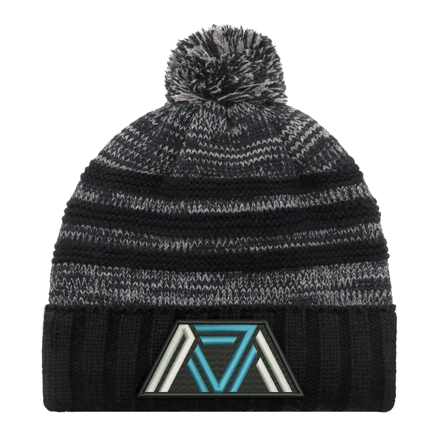 Tuque en micro polaire acrylique / polyester avec revers (Pompon 8 cm)
