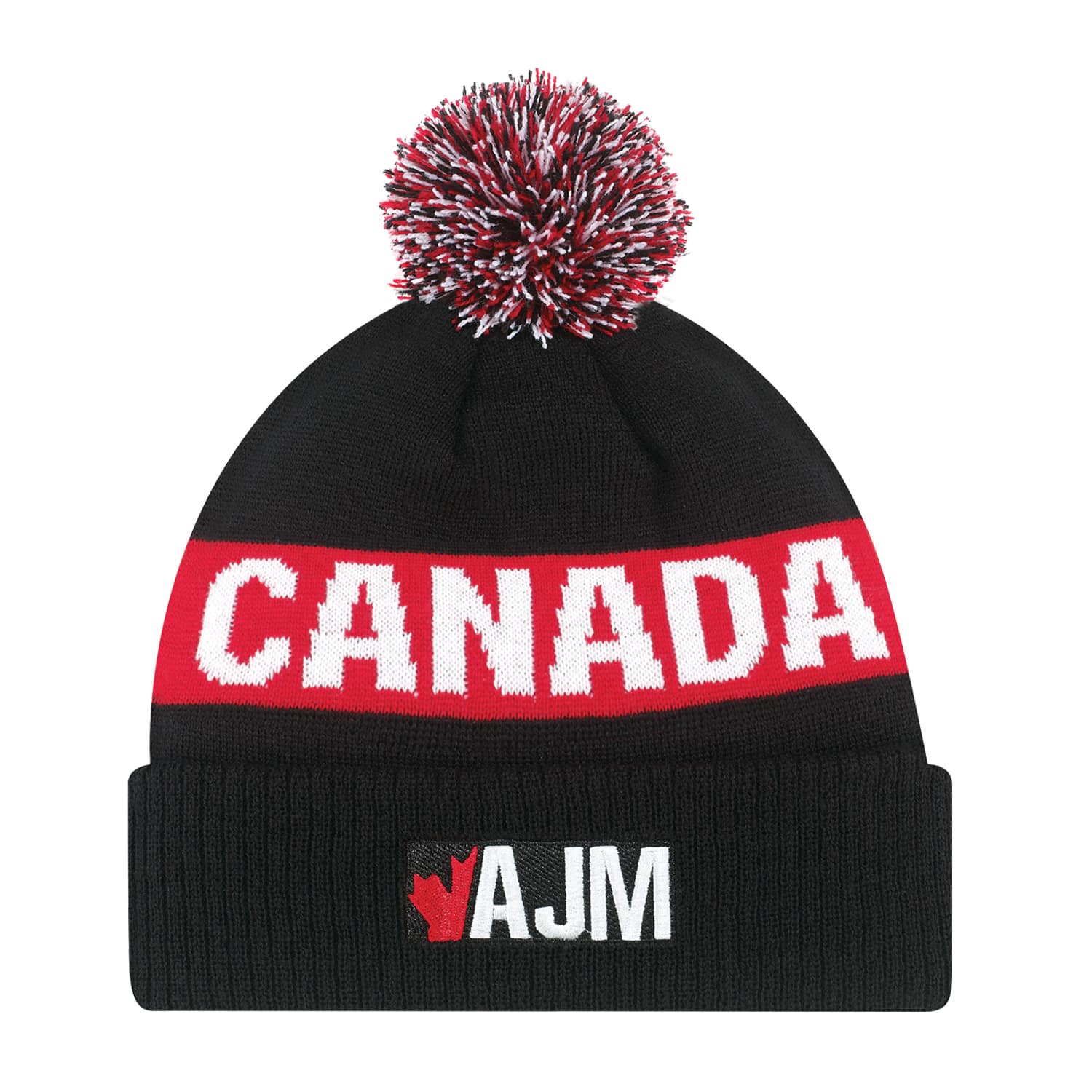 Tuque en acrylique avec revers (Canada, Pompon 8 cm)