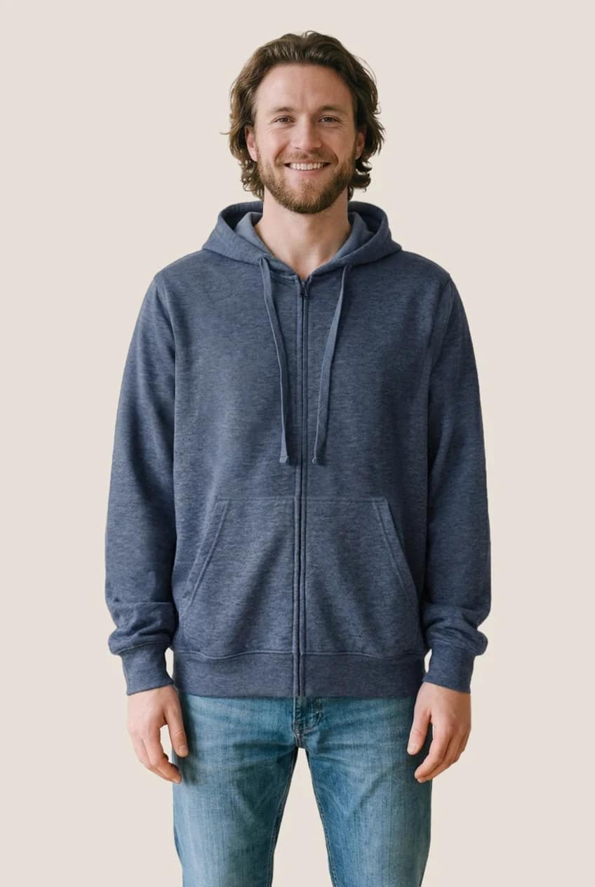 Hooded sweatshirt with zipper