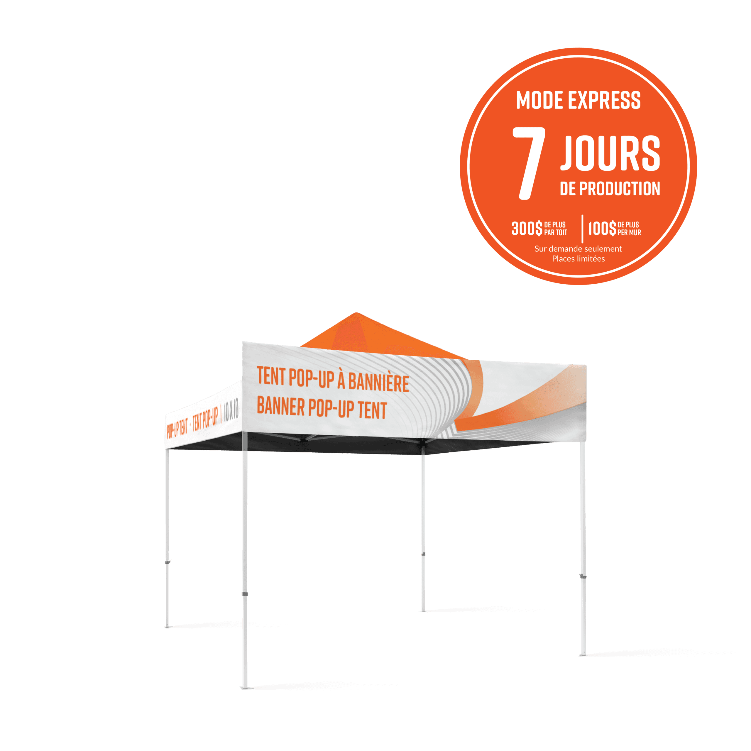 Bannière pour tente pop-up 10pi avec structure - Fabrik & Co.